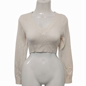 H&M Cream V-Neck Sweater